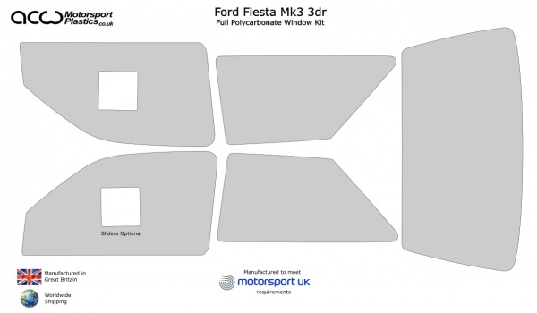 Ford Fiesta Mk3 3dr - Polycarbonate Window Kit